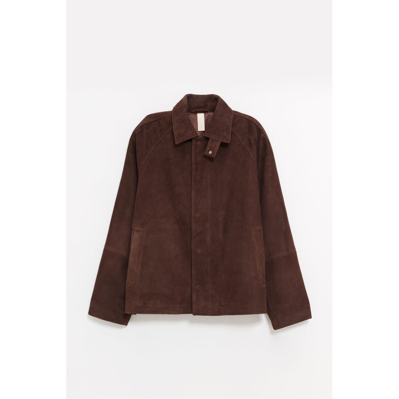 SUNFLOWER DARK BROWN SHORT RAGLAN SUEDE JACKET